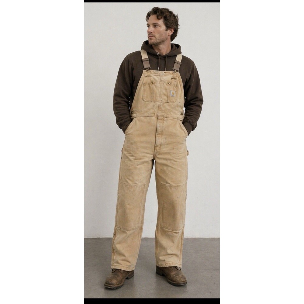 Vintage 2000'S Carhartt Double Knee Duck Overalls insulated Men's Size 48x30